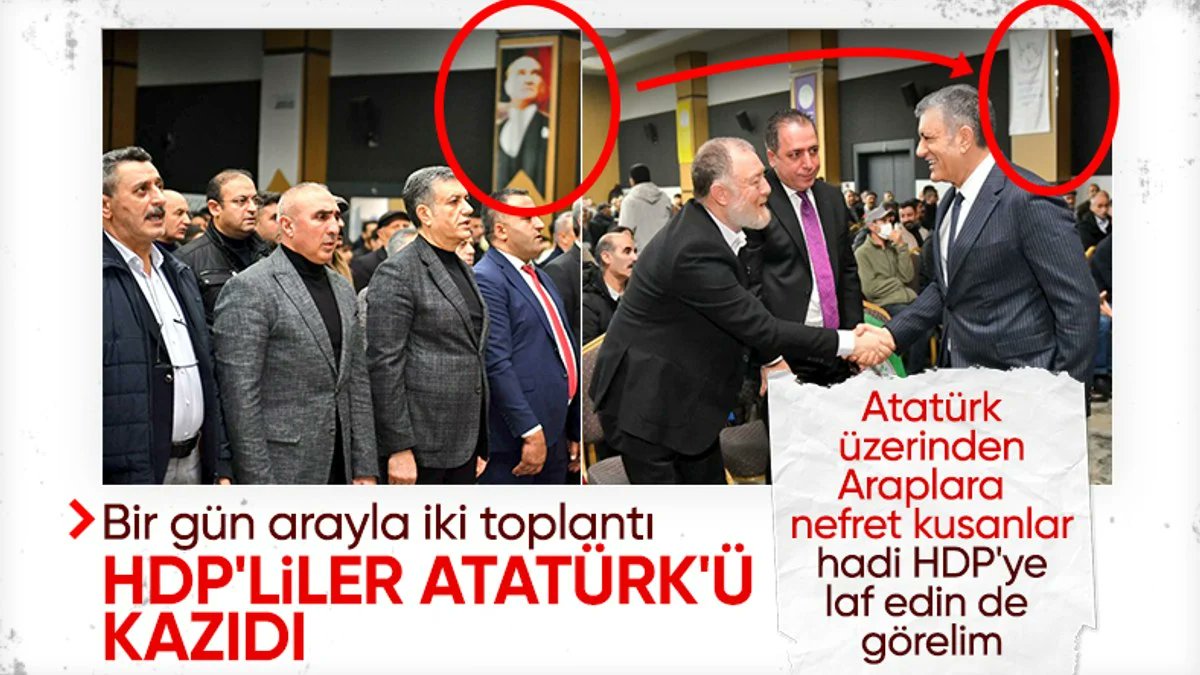 CHP'li Esenyurt Belediyesi'nin toplantı için HDP'ye tahsis ettiği salondaki Atatürk fotoğrafı kaldırıldı!