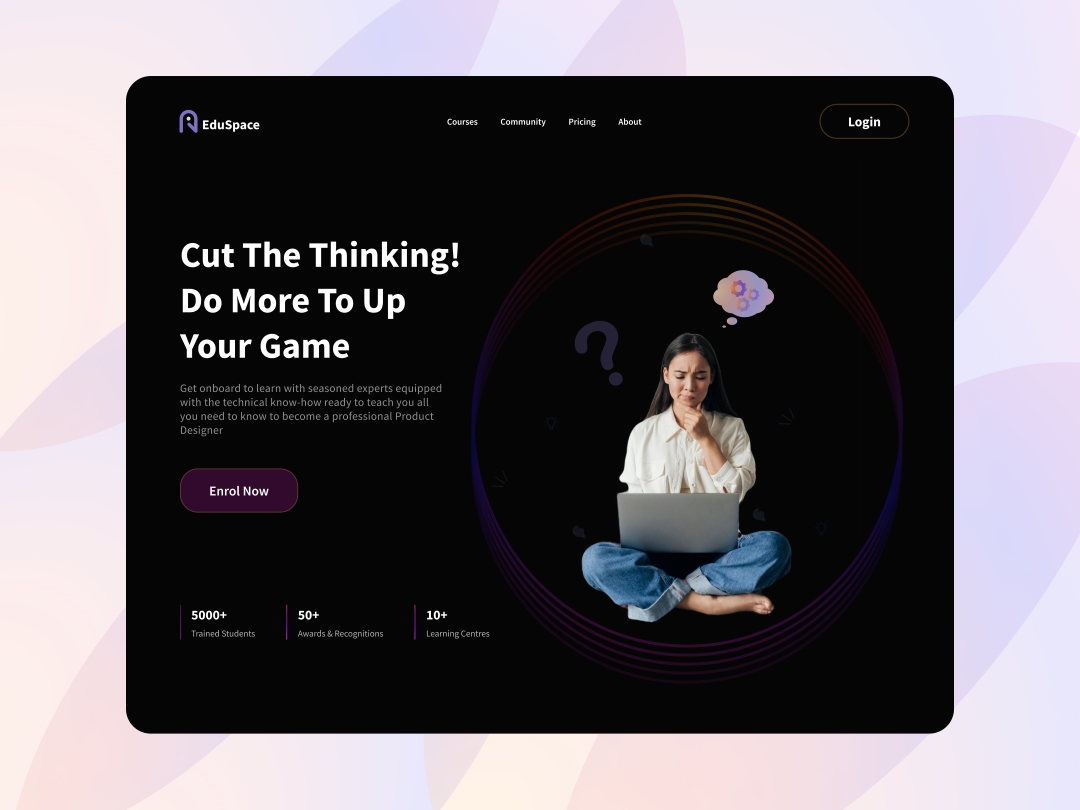 fourLETAS's tweet photo. Back to my design challenge,

Day 21.

Developed a hero section to promote a product design school. 
Crafting the copy took time. I know there's AI but I chose to craft it myself. 

#designgate #uiux https://t.co/ADnrTmv3Kc
