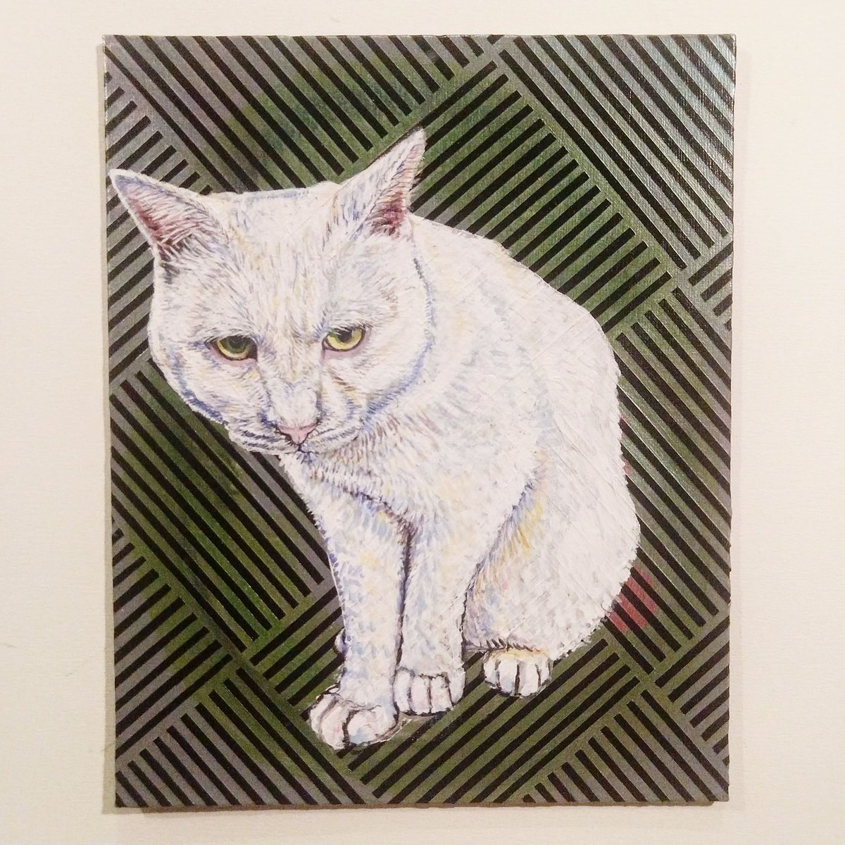 hirotaniuchiart's tweet photo. White cat is hard for me to paint. Hope to improve my technique!
#cat #kitten #mypainting #catpainting #catportait #catart #catlover #abstractpainting #猫 #ネコアート #猫画 #アクリル画 #ネコの世界 #抽象画 #mixmedium #mixmediumart #geometricpattern #geometric #幾何学模様 https://t.co/m7BRwhgRV1