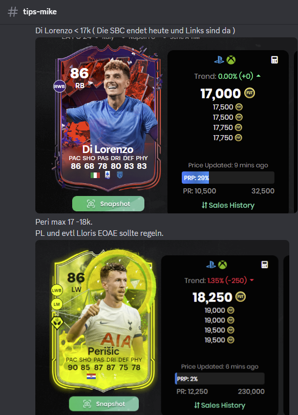 Easy Profite zum Neujahr 💰

Auch 2024 für euch da 👑

2 x Discordzugang 

Repost und mir folgen ❤️🔁

#EAFC24 #TradingTips