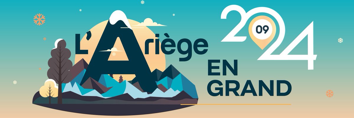 💫 Nous vous souhaitons une année Ariègement belle ! 💫 En 2024, le Département vous fera voir l’#Ariège en GRAND 🙌🏻❄️🗻