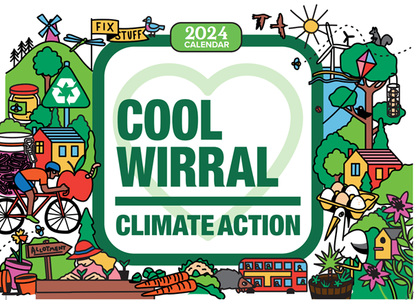 CoolWirral's tweet photo. Looking for a new year resolution? 2024 sees the launch of the Cool Wirral climate challenge. Throughout the year residents can choose to adopt positive actions to reduce their carbon footprint.
Download our 2024 calendar or pick one up from a Wirral library to get started! 🌍 https://t.co/UfwId7Z20a