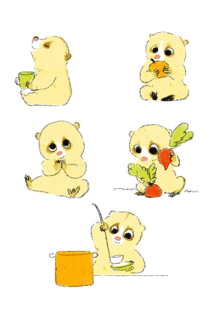 「オーストラリアの仲間たち」|ももろ　4／20発売絵本「パンダのパクパクきせつのごはん」のイラスト