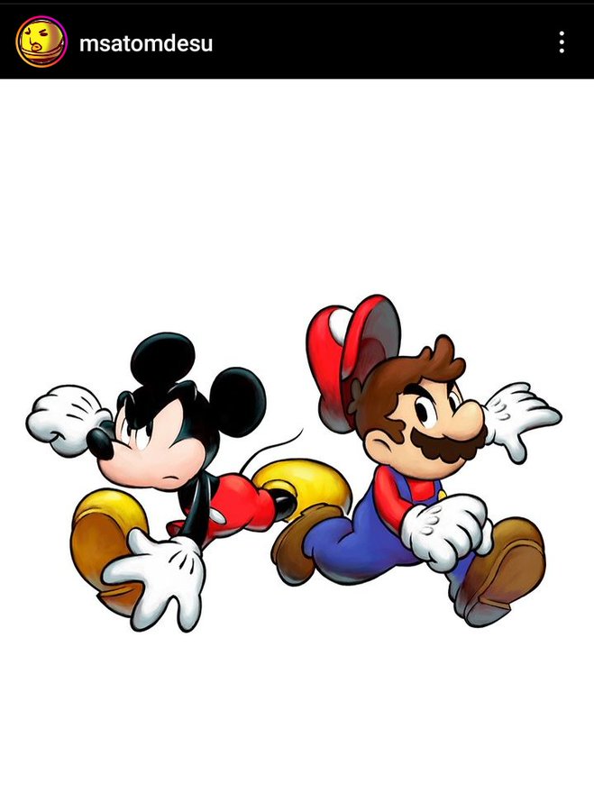 Artista de Nintendo dibuja a Super Mario con Mickey Mouse