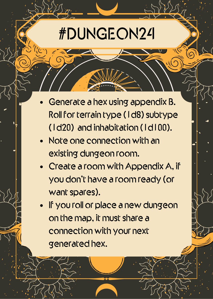 RubeJelly's tweet image. #DUNGEON24 IS UPON US

1. ROLL UP A HEX
2. CONNECT IT TO A DUNGEON

You may participate daily or weekly. Every month, I will feature cool results on my blog/channel from the previous months. Further, I will send one of these participants a prize!