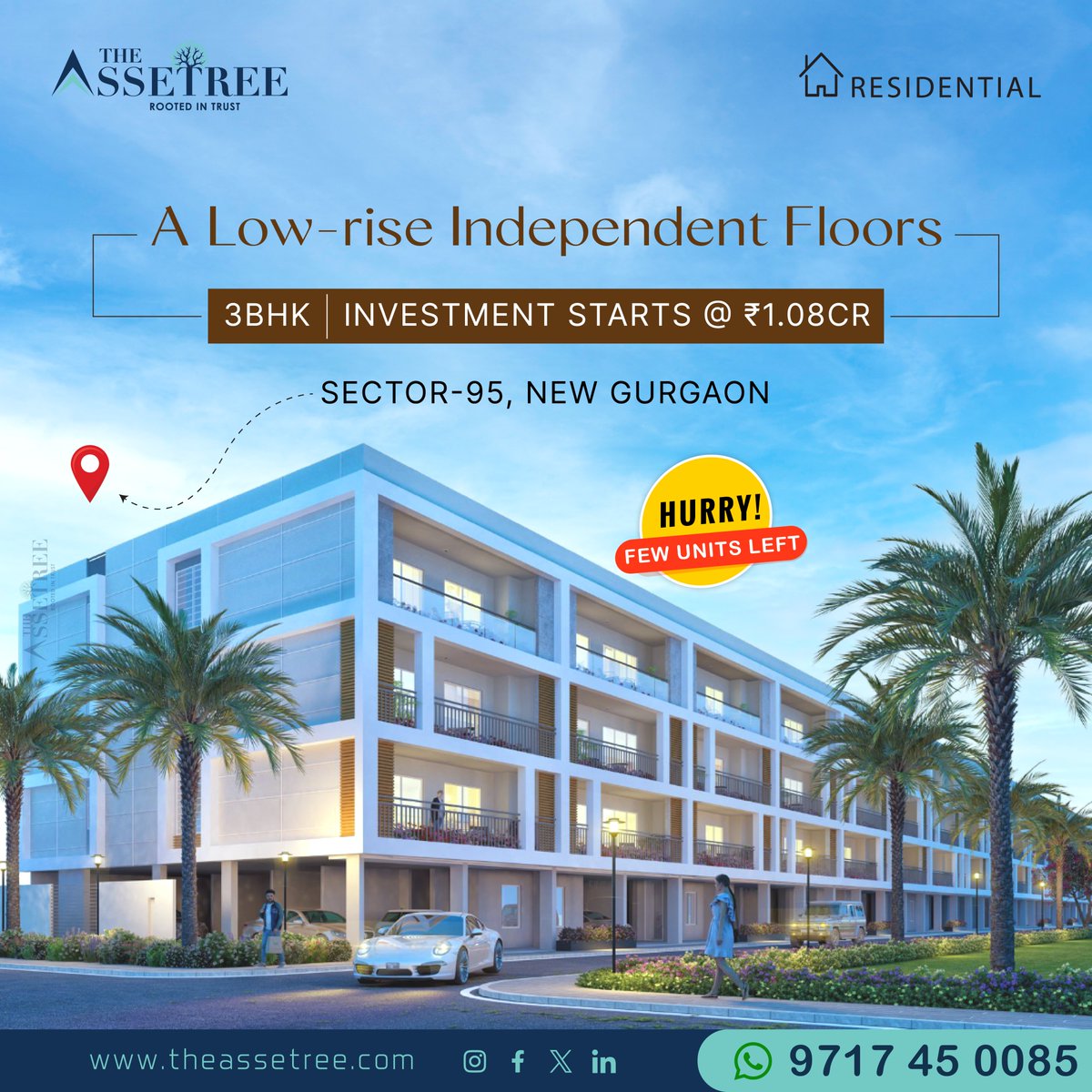 A Low-rise Independent Floors
#theassetree #rootedintrust #floors #sector95 #newgurgaon #fewunitsleft #independentfloors #avana #landmarkavanagurgaon