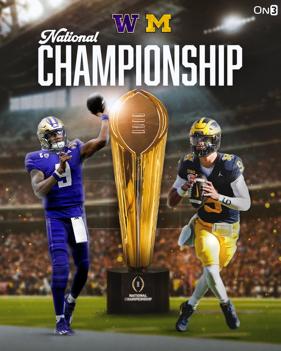 Washington &amp; Michigan will play for the 2024 College Football Playoff National Championship🏆

Who you got? ⬇️