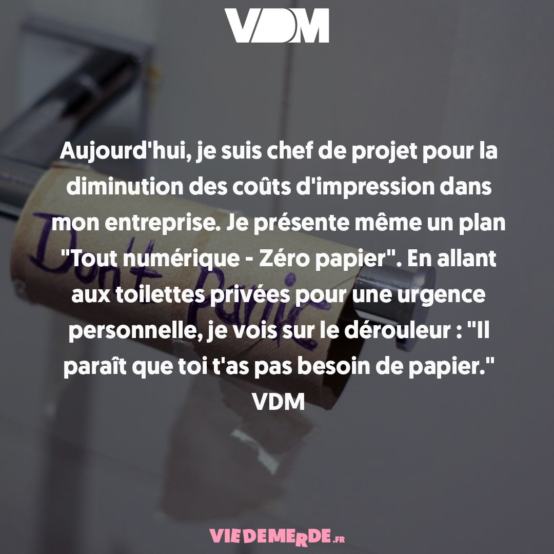 Postez vos VDM les plus drôles ici : viedemerde.fr/?submit=1 et/ou téléchargez notre appli officielle - viedemerde.fr/app