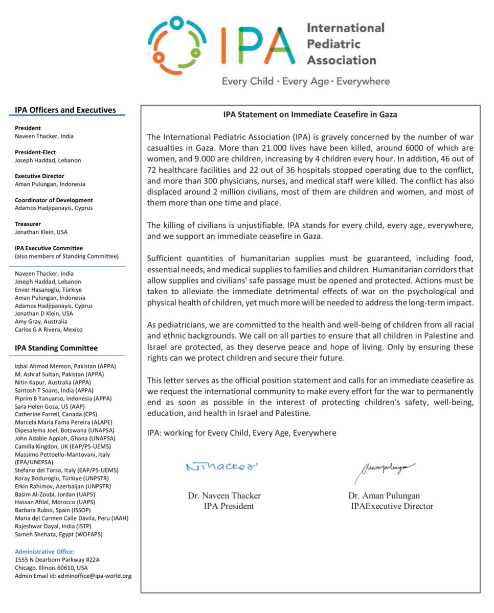 IPA has released a statement calling for immediate ceasefire in Gaza. Read the full statement via the IPA website: bit.ly/IPAStatementon…