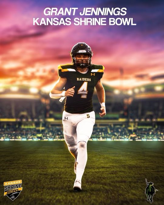 SMSRaiderFB's tweet photo. South community, let’s congratulate Grant Jennings on his selection to the 51st Kansas Shrine Bowl. We are so proud of you Grant‼️ @GrantJ2005 https://t.co/nyDFVmLAh9