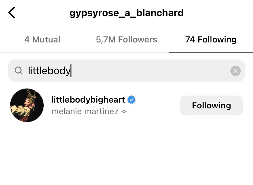 haunteq's tweet photo. Gypsy Rose started following Melanie Martinez on instagram. https://t.co/qIUmvrKoAj