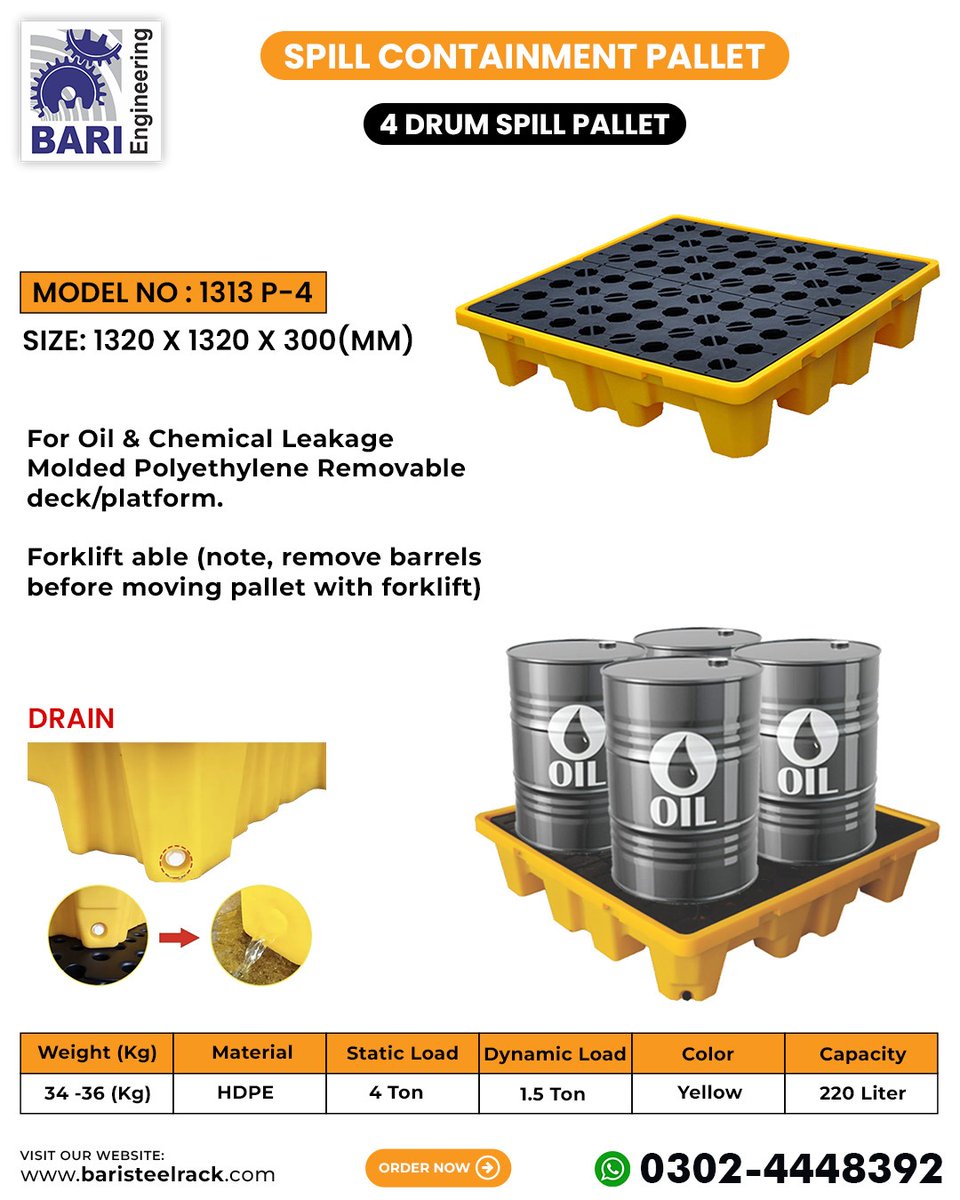 bariengineer001's tweet image. Spill Pallet in Karachi | Spill Pallet in Pakistan | Spill Pallets Now Available in Stock
Find spill pallets in stock now! Bari Engineering offers spill pallets in Karachi, Pakistan. Get yours today for safe containment. #SpillPallet #BariEngineering #Karachi #Pakistan #Spill