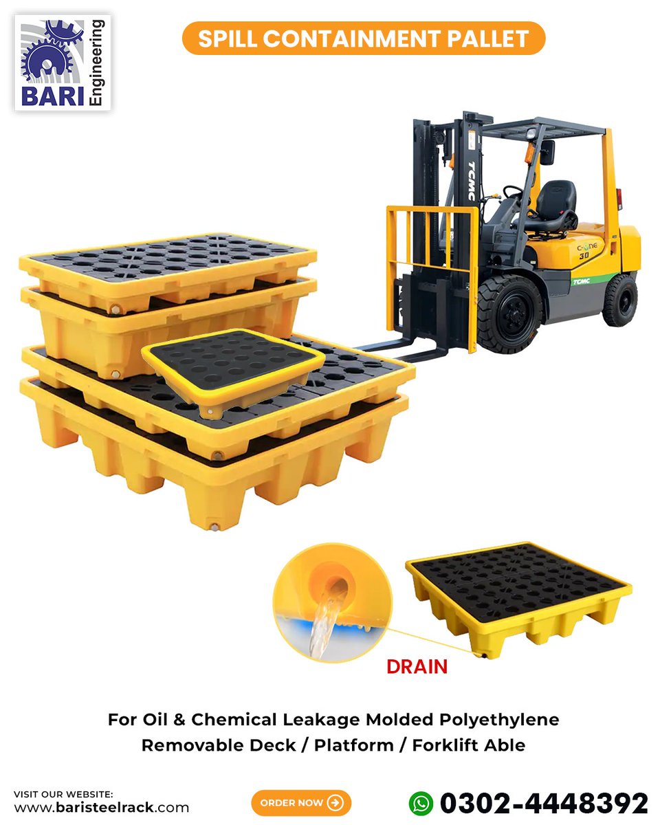 bariengineer001's tweet image. Spill Pallet in Karachi | Spill Pallet in Pakistan | Spill Pallets Now Available in Stock
Find spill pallets in stock now! Bari Engineering offers spill pallets in Karachi, Pakistan. Get yours today for safe containment. #SpillPallet #BariEngineering #Karachi #Pakistan #Spill