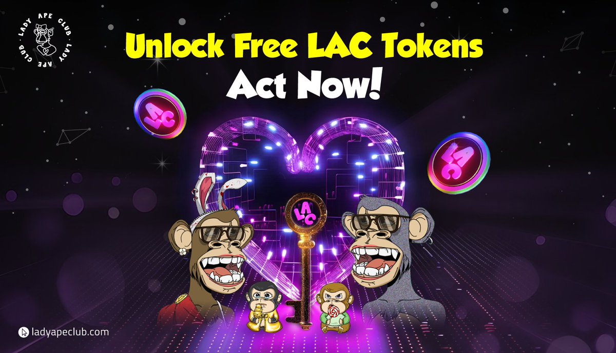 ladyapeclub's tweet photo. ⌛️The clock’s ticking, and your FREE LAC tokens are waiting to be claimed...

😘Lady Ape, Baby Ape, and DNA NFT holders are eligible to receive FREE LAC tokens. Don't miss your chance - claim your free LAC tokens today!

😇Visit LAC's Airdrop Portal (https://t.co/MHn7IG5dOD) now or refer to the LAC Airdrop Manual (https://t.co/qndwXMYjJk) to find out how.

#LadyApeClub #Ladyape #NFTs #LACairdrop #Airdrop #Babyape #LAC