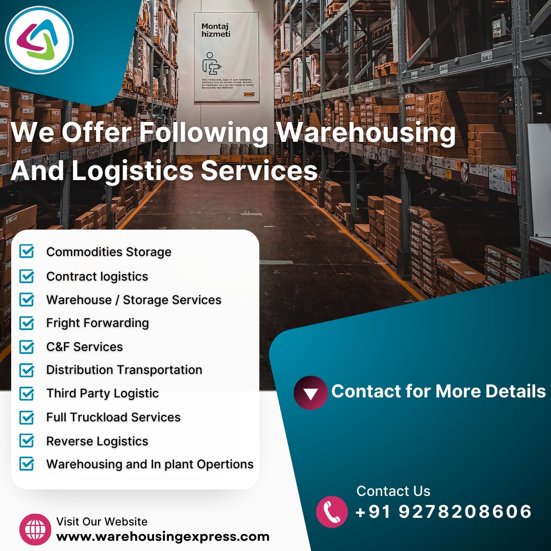 We Offer Following Warehousing And Logistics Services 

#CommoditiesStorage #ContractLogistics #WarehouseServices #FreightForwarding #DistributionTransportation #3PLServices #ReverseLogistics #LogisticsOperations #ServicesDetails #Warehouse #WarehouseService #Logistics