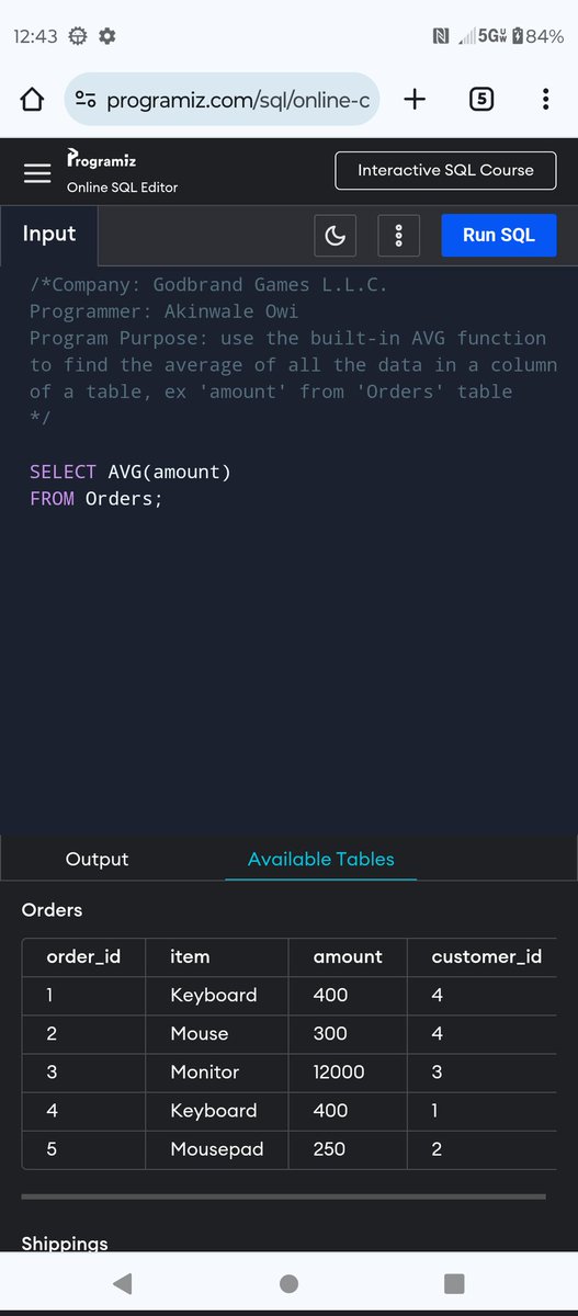 Greene_Gaming's tweet image. SQL: AVG function
#sqlfunctions #SQLcourse
