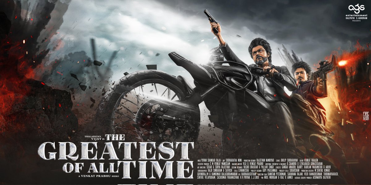 #Thalapathy with #IlayaThalapathy is #TheGreatestOfAllTime #GOAT
#GreatestOfAllTime #GOATFirstLook
#GOAT2ndLook #Thalapathy68SecondLook  #Thalapathy68 #Thalapathy68FirstLook

<a href="/actorvijay/">Vijay</a> @ags_production <a href="/vp_offl/">venkat prabhu</a>
<a href="/thisisysr/">Raja yuvan</a> <a href="/archanakalpathi/">Archana Kalpathi</a> <a href="/aishkalpathi/">Aishwarya Kalpathi</a>  <a href="/gopiprasannaa/">Gopi Prasannaa</a> 
<a href="/m_gajan/">KING OF KOLLYWOOD</a>