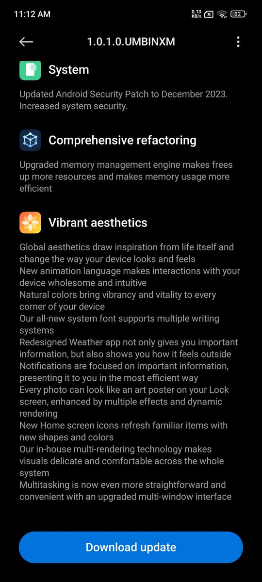 sifan_2803's tweet photo. Xiaomi HyperOS India system update to Xiaomi 13 Pro Beta (Pilot) Testers.
1.0.1.0.UMBINXM

#Xiaomi13Pro #Xiaomi #RedmiNote13 #POCOX6Series #MIUI #HappyNewYear2024 #Xgift #Xiaomi2024 https://t.co/mtSPLmkuxQ