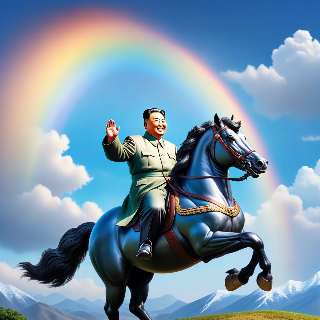 SAKURARadiochan's tweet photo. #KimIlSung #chollima #rainbows #aiart https://t.co/pskIFKvhSa