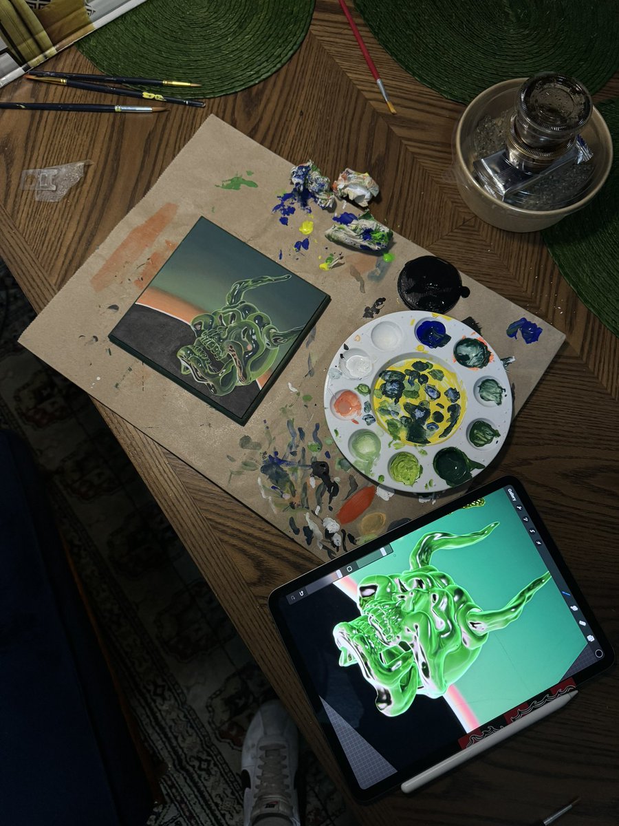 ANTAstuff's tweet image. First painting of the year made with art supplies I picked up from street vendors in CDMX