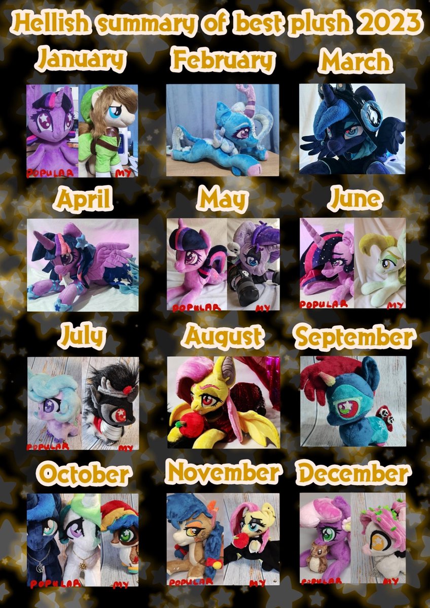 Aaaand summary with the best plushies of the year 🤗
On the left are the most popular in the opinion of the Russian audience, and on the right are my favorites. Where the image is only one, our opinions agree)