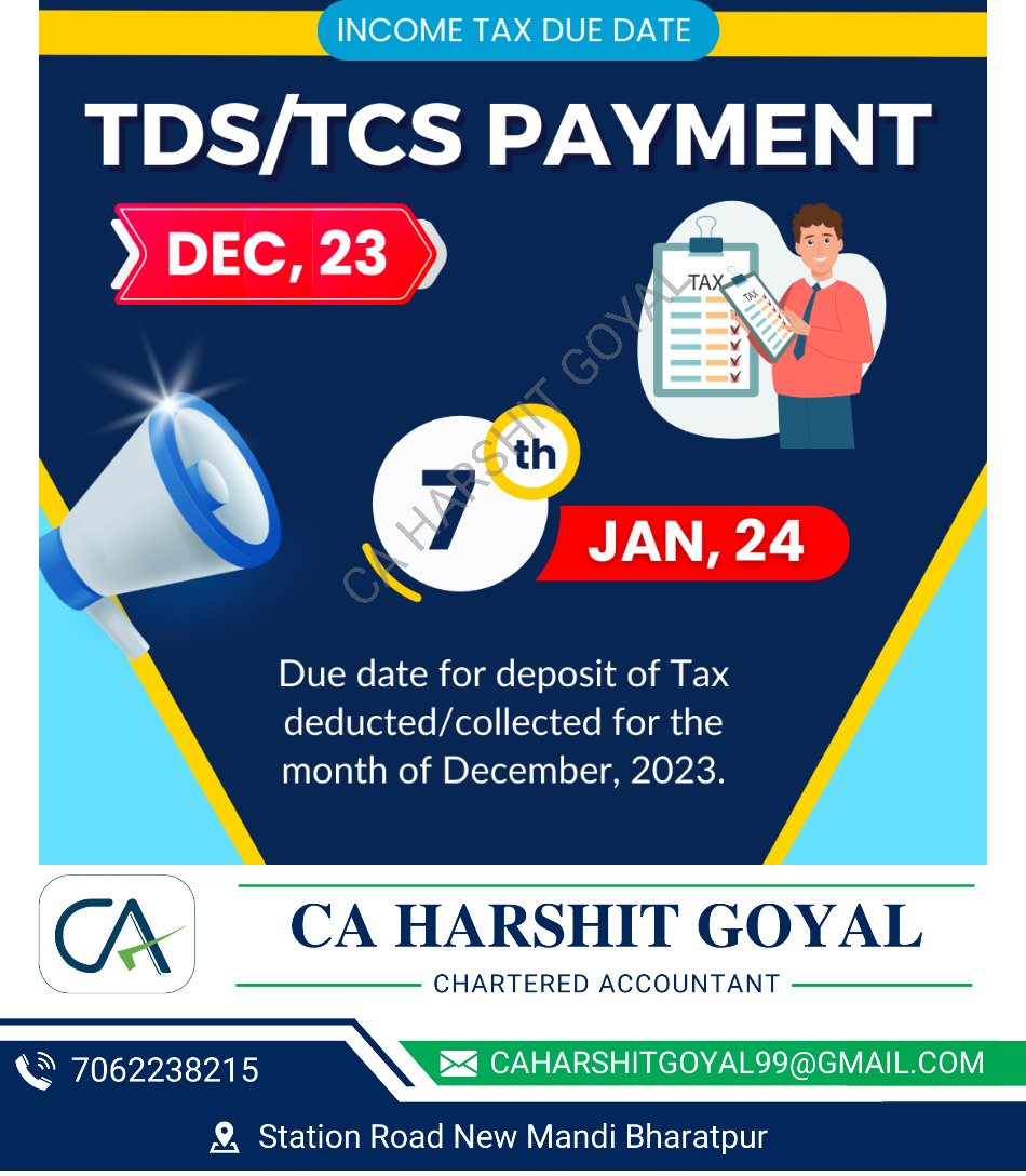Due date of TDS/TCS Payment is near. Kindly pay it before time , so as to avoid last minute rush.
Follow us for more such content on finance and taxation
#TDSPayment
#TDSPayment