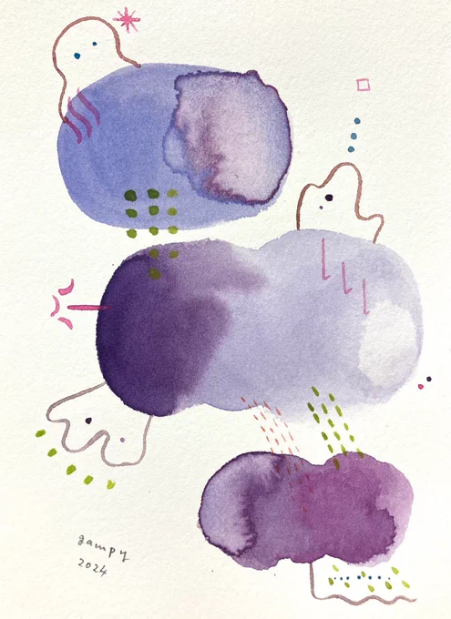 きのう(元日)に描いたのの連投。今日の一枚のタグですが、1日に何枚も上げてますが。209,210,211,212#gampy今日の一枚 