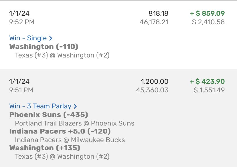 Clean sweep today 🔥#CollegeGameDay #sportsbettingpicks #parlay #bettingsports