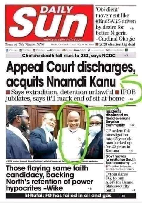 AnnNnubia's tweet image. Nigeria government #ObeyCourtOrders. Release the leader of the indigenous people of Biafra whom the court has #Discharged and #Acquitted 

#FreeNnamdiKanu 
#BiafraReferendum 

@UN @10DowningStreet @UKParliament @EUparliament @_AfricanUnion @OfficialDSSNG 
@StateDept @mfa_russia