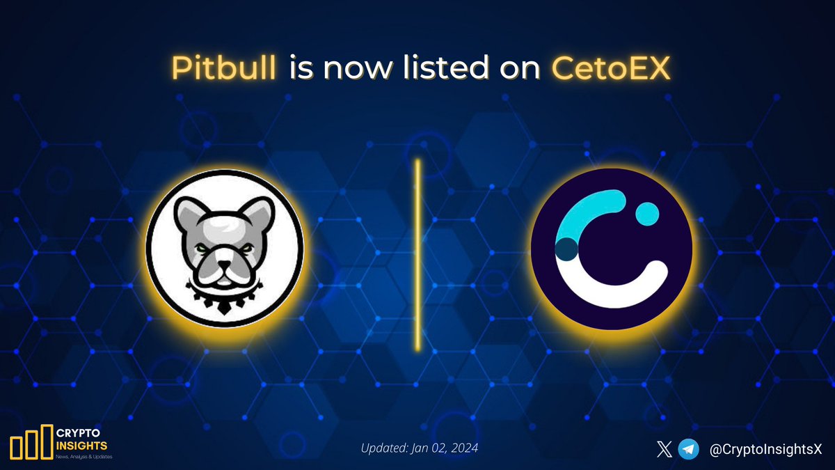 📢 <a href="/BscPitbull/">Pitbull Token</a> $PIT is now listed on <a href="/Cetoex/">CetoEX</a> 

#Pitbull is an auto-staking token whose ownership was renounced and given to the community upon the token's creation

#Cetoex is a fast-growing crypto exchange which allows users to buy and sell cryptocurrencies at best available