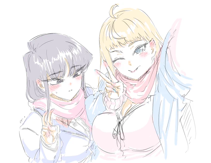 描き初めは、古見さんと冬木さん! 今年も何かグッと心にささる様なイラストを描けるように頑張って描いていきます Miを、これからもよろしくお願いします