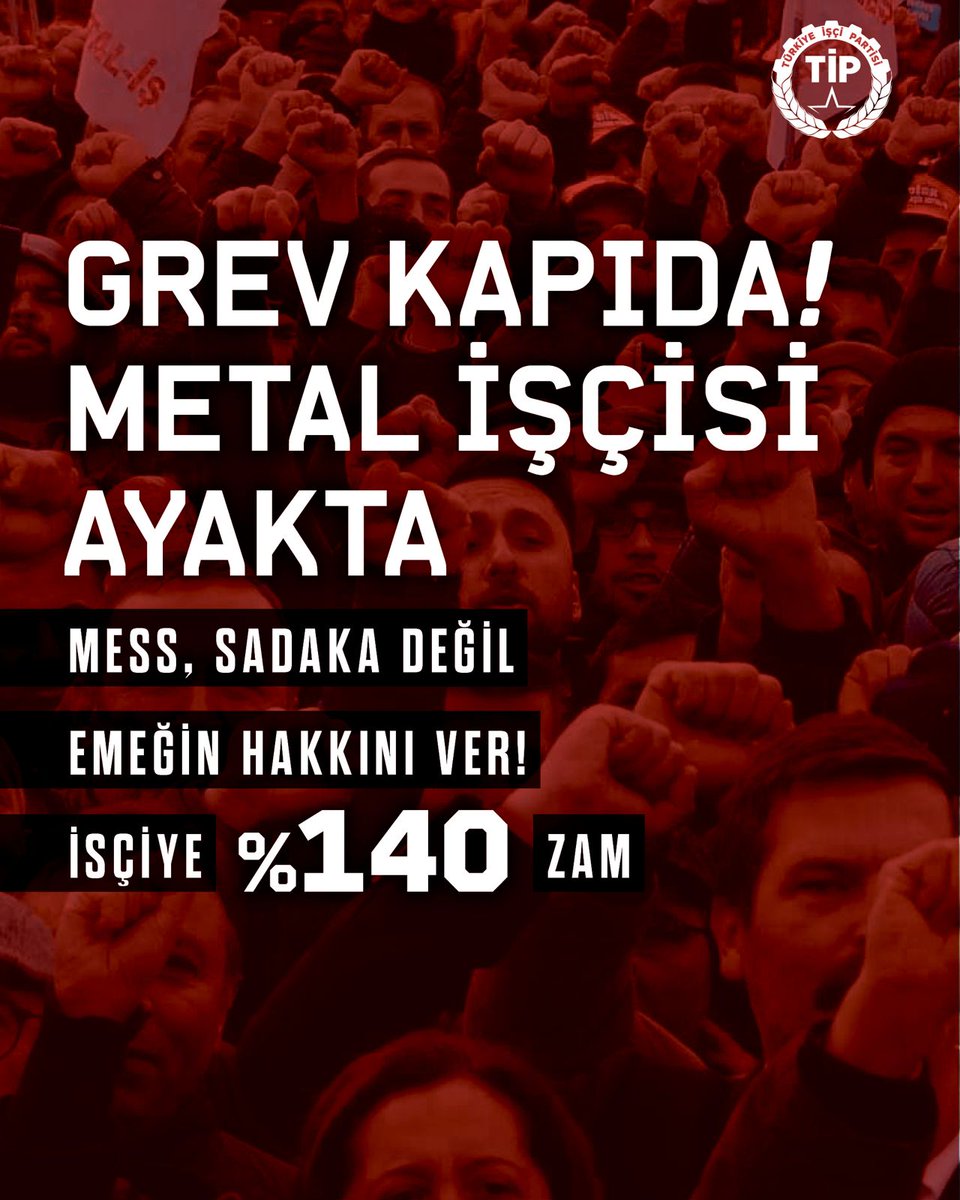 TipEmek's tweet photo. Metal işçileri adım adım greve doğru yürüyor!

MESS dayatmalarına boyun eğmeyen işçiler emeğin hakkını almak için mücadeleyi yükseltiyor. Metal işçileri yeni yıla, Çimsataş, Ejot Tezmak, Yücel Boru, Isuzu, Sanel, Çayırova Boru, Arfesan, Sanel fabrikalarında iş bırakma eylemleriyle giriyor. İşçilerin talebi olan %140 zam alınana kadar isyan, grev, direniş!