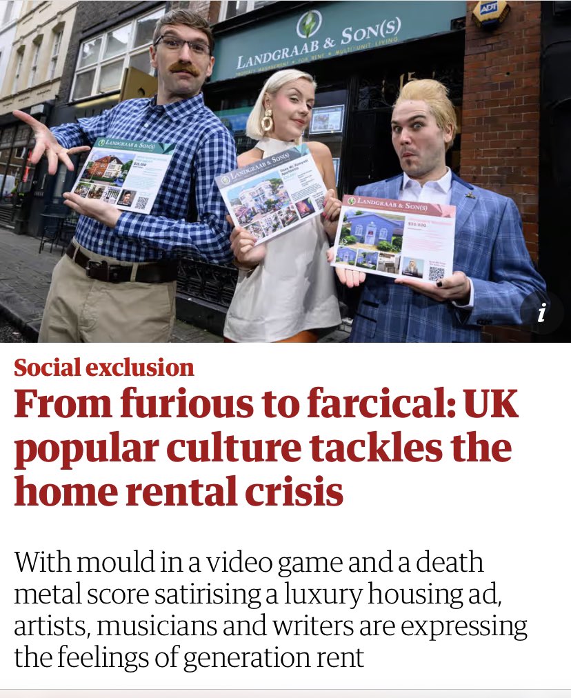 We’re in @guardian today talking housing, RENTAL YIELDS and YOU CAN NEVER LEAVE We feel passionately about an equitable society where everyone benefits - we use the levers we can x Thanks to all the artists, and please support @SpinMcr & @Coffee4Craig theguardian.com/society/2024/j…