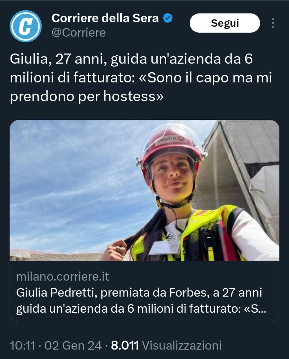 v2Dark's tweet photo. Giulia, 27 anni, guida un'azienda da 6 milioni di fatturato (grazie ai genitori che ce l'hanno messa) e ne spende la metà per far pubblicare lo stesso pezzo autopromozionale ogni 3 mesi https://t.co/nHGrc5VBM1