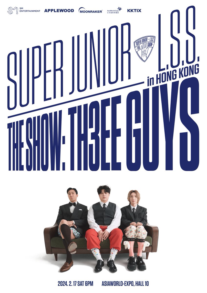 applewood_kr's tweet photo. 保證讓你愉悅並欣賞到精彩的表演!💙
準備好被 Th3ee Guys 迷住了嗎？😎

SUPER JUNIOR-L.S.S. THE SHOW : Th3ee Guys in HONG KONG
📅 2024年2月17日 (六), 下午6點
📍 亞洲國際博覽館10號展館

⬇ 詳細票務信息：
⏰ E.L.F. Membership預售申請期：2024年 1月4日 (四) 中午12點~1月5日 (五) 晚上10點59分
🎫 E.L.F. Membership預售：2024年1月11日 (四), 上午10點~晚上10點
🎫 公開售票：2024年1月12日 (五), 下午3點開始
🔗 訂票網站：https://t.co/O4OTyyz7uf
-------------------------
Guaranteed pleasure and great performances!💙
Are you ready to fall under the spell of the Th3ee guys?😎

SUPER JUNIOR-L.S.S. THE SHOW : Th3ee Guys in HONG KONG
📅 17 FEB 2024 (SAT), 6PM
📍 AsiaWorld-Expo, Hall 10

⬇ Detailed ticket information:
⏰ E.L.F. Membership Presale Application Period : 04 JAN 2024 (THU) 12PM~05 JAN 2024 (FRI) 10:59PM
🎫 E.L.F. Membership Presale : 11 JAN 2024 (THU), 10AM~10PM
🎫 General On Sale : 12 JAN 2024 (FRI), 3PM onwards
🔗 Ticketing Site : https://t.co/O4OTyyz7uf

#슈퍼주니어 #SUPERJUNIOR #이특 #LEETEUK #신동 #SHINDONG #시원 #SIWON
#TheShow_Th3eeGuys #APPLEWOOD #MOONRAKER