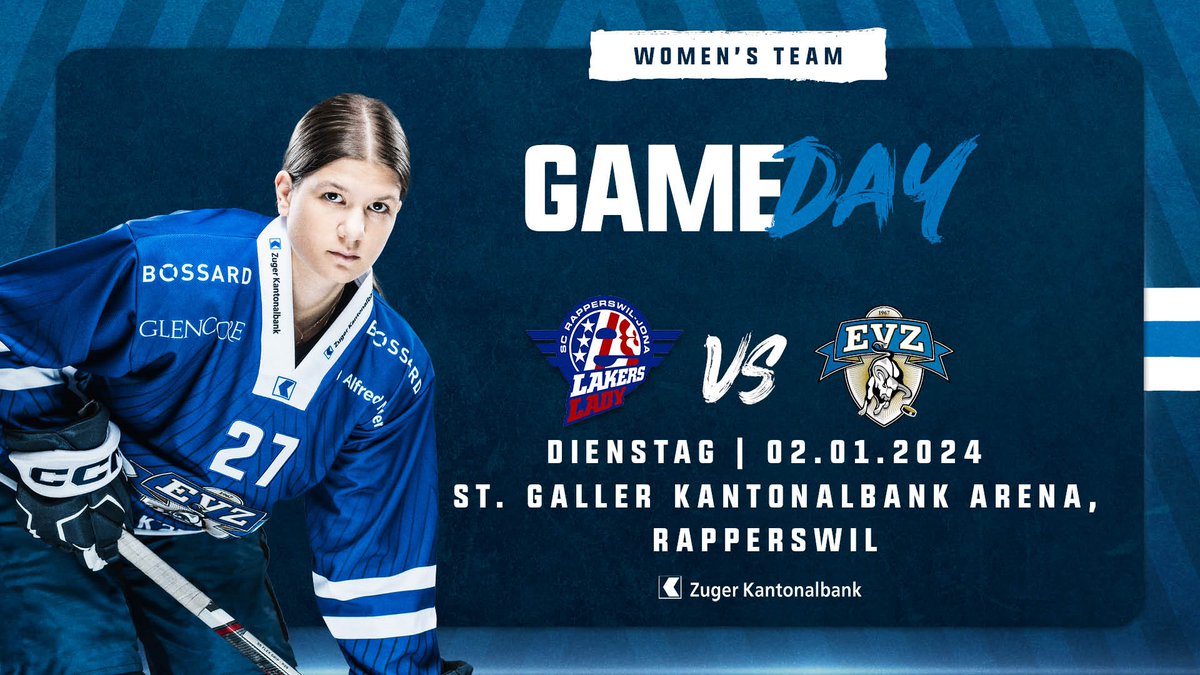official_EVZ's tweet photo. Zum Jahresauftakt ist das Women's Team zu Gast in Rapperswil-Jona. Let's goooo! 💪🔥
🚌 AWAY GAME
🏆 #swhlb
🏒 #EVZ 🆚 @lakers_1945
📍 St. Galler Kantonalbank Arena
⏰ 19:15
#fürblauundwiis #swhlb https://t.co/aCNGyDOICz