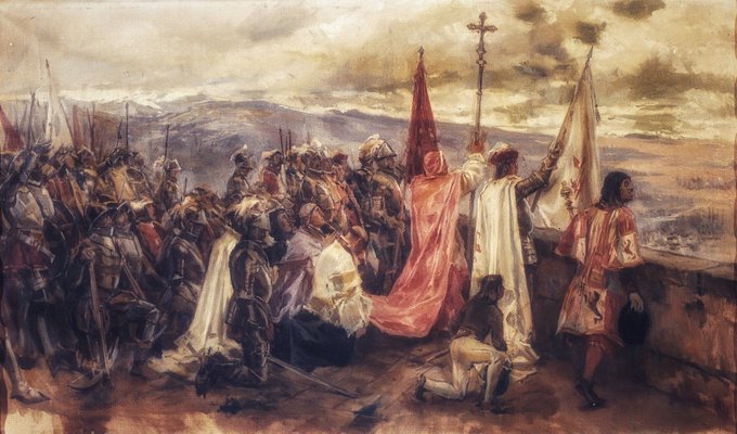 Dario_Madrid_F's tweet photo. Hoy hace 532 años que 400 espingarderos y lanceros al mando del comendador mayor de León, Gutierre de Cárdenas, tomaron secretamente posesión de la Alhambra. Así acababan los Reyes Católicos con el Reino Nazarí de Granada, último enclave de poder del Islam en España. (Sigue) https://t.co/nbgVkXJ51Q