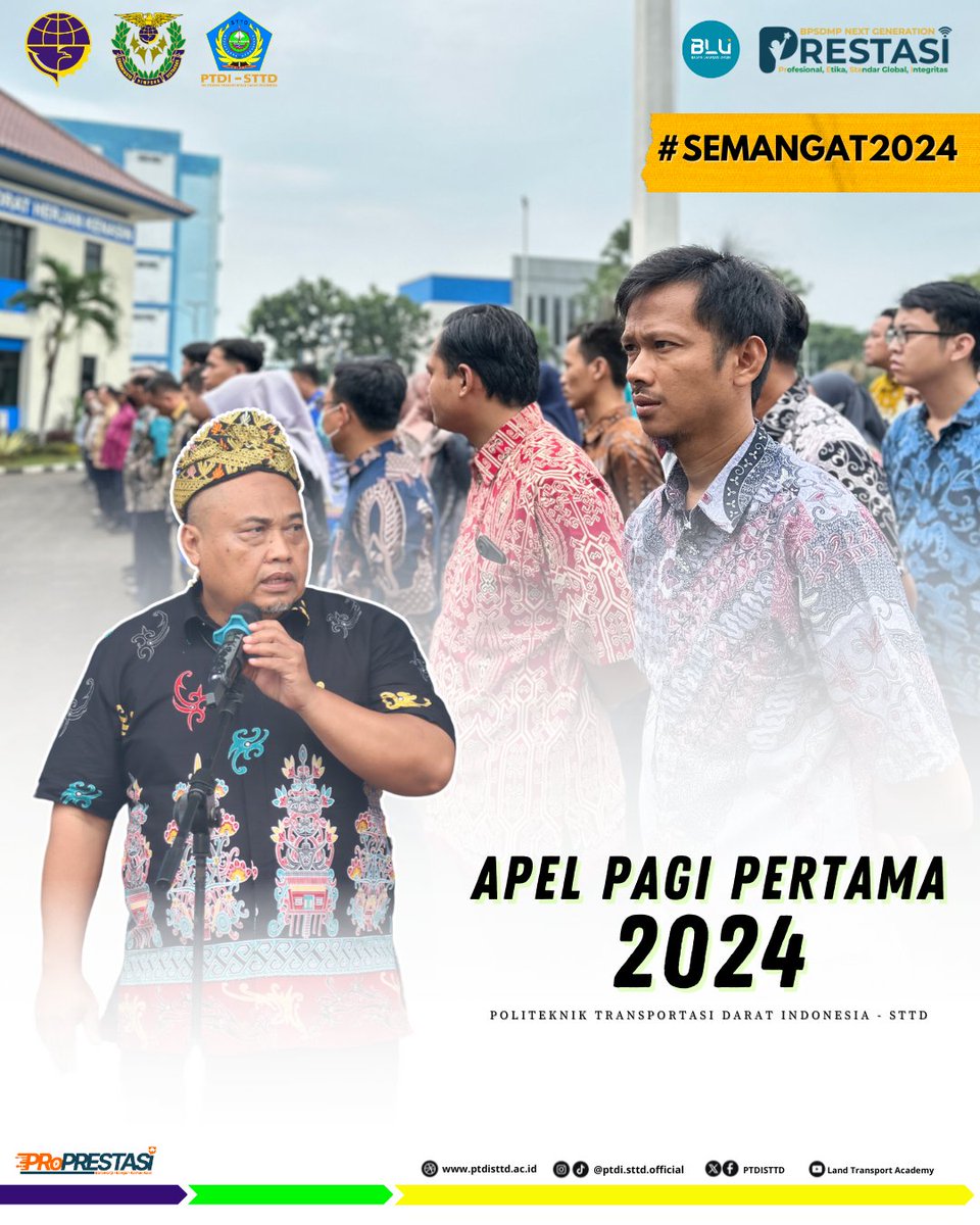 PTDISTTD's tweet photo. Hallo #SobatSTTD semangat mengawali hari di tahun yang baru. Hari ini seluruh pegawai PTDI-STTD melaksanakan Apel Pagi yang dipimpin oleh Plt. Dirut Bapak Ahmad Wahyudi, A.T.D di Lapangan Rektorat PTDI-STTD.
@kemenhub151
@BPSDMP151
#SDMUnggulBerprestasi
#BPSDMP151 https://t.co/YQoQ5eaK4F