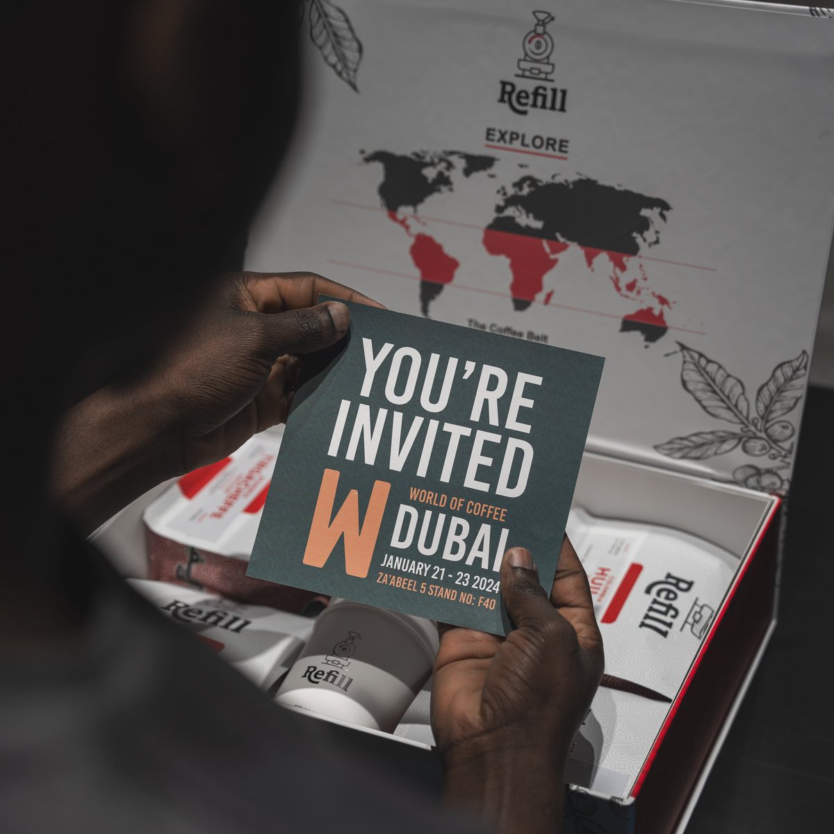 refillroastery's tweet photo. Join us on an extraordinary coffee journey at World of Coffee Dubai, January 21-23, 2024. Unlocking the door to a world of coffee wonders. ☕🌍 Save the date and let the coffee adventure begin! #RefillRoastery #WorldOfCoffeeDubai #CoffeeJourney https://t.co/M2OJpiCOVp