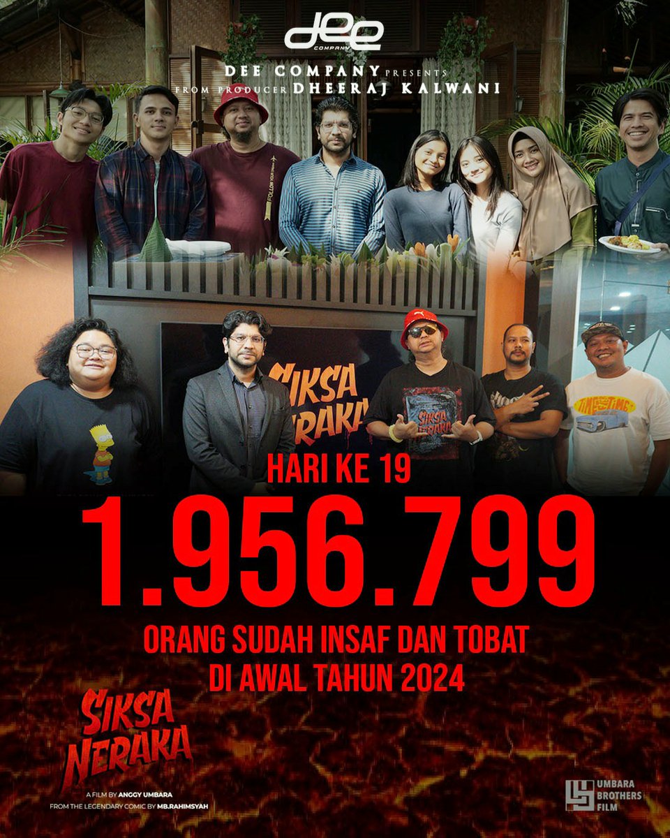 yan_widjaya's tweet photo. *B.O*
Hasil film Indonesia s/d awal 2024:
#MalamParaJahanam 301.131
#HAMKA&SitiRaham 319.014
#13BomdiJakarta 450.000 -
#JatuhCintaSepertiDiFilmFilm 641.269
#LayanganPutusTheMovie 803.889
#SiksaNeraka 1.956.799
#PanggonanWingit 1.728.714
#172Days 3.082.926 https://t.co/3Xh2egu4zd