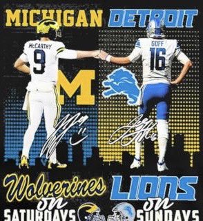 JJ Mccarthy                                      Jared Goff

                                     🤝 
            making football fun again in MI