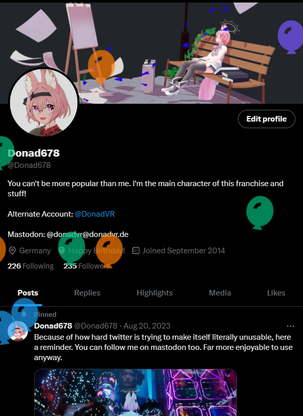 Donad678's tweet photo. I'm getting attacked by Balloons, is it really that time again?🎈
(Also gonna do a BDay stream later, 6pm CET on my twitch) https://t.co/6YN2BKYHNx
