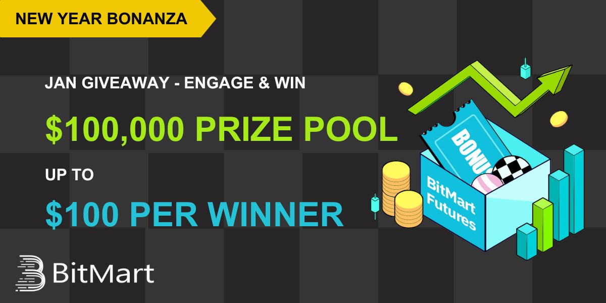 🌟 January 2024 Giveaway Alert! 🌟 
🚀$100,000 Prize Pool &amp; Up to  $100 per Participant!

👇Ready to win big with us? 
🔗gleam.io/ZFOvQ/jan-2024…

📈Follow <a href="/BitMart_Futures/">BitMart Futures</a> &amp; <a href="/BitMartExchange/">BitMart</a>
💬 Join t.me/BitMartFuture
🔄RT &amp; Tag 3 frds