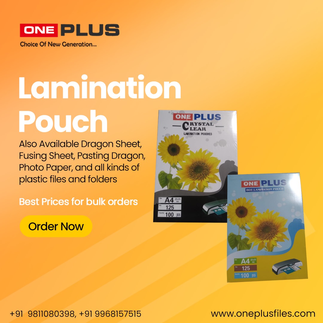 oneplusfile's tweet photo. Keep your important documents safe and pristine with our Lamination Pouch from Oneplusfiles!
For more information visit us:-
Call us: 9811080398 / 9968157515
Visit us: https://t.co/x1Eky8kcdY
#oneplusfiles #digitalstorage #filemanagement #techsavvy #oneplustech https://t.co/FfXKcZ18OO