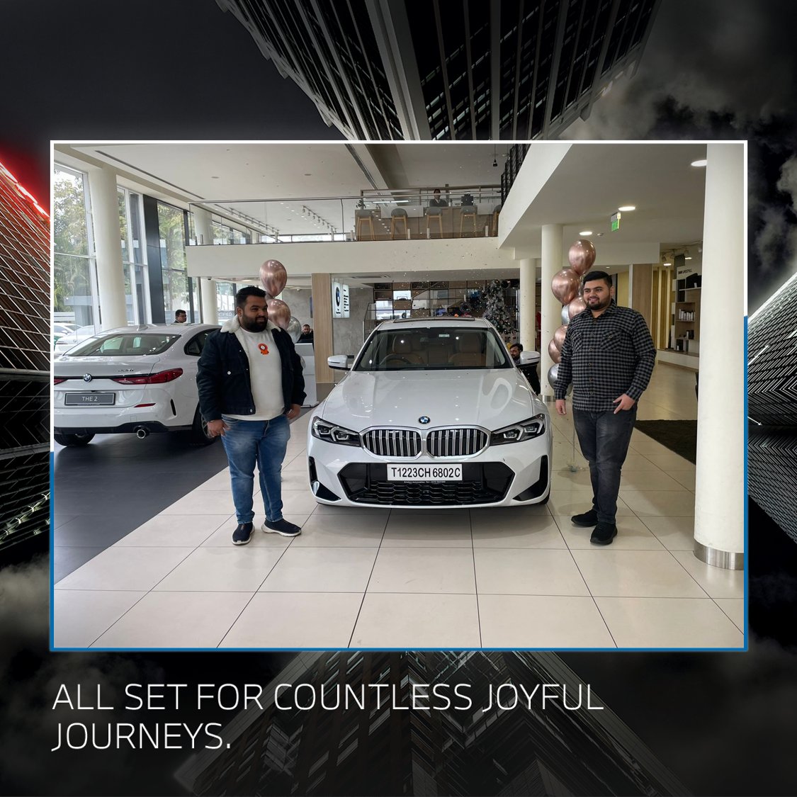 BMWKrishnaAuto's tweet photo. Take The Grand Leap. 
Congratulations to Mr. Ankit Rana, Honey Rana and family on their new BMW 3 Series Gran Limousine. Welcome to the ever-growing family of BMW.
#TakeTheGrandLeap #BMW3GL https://t.co/TOKZVXHjfk