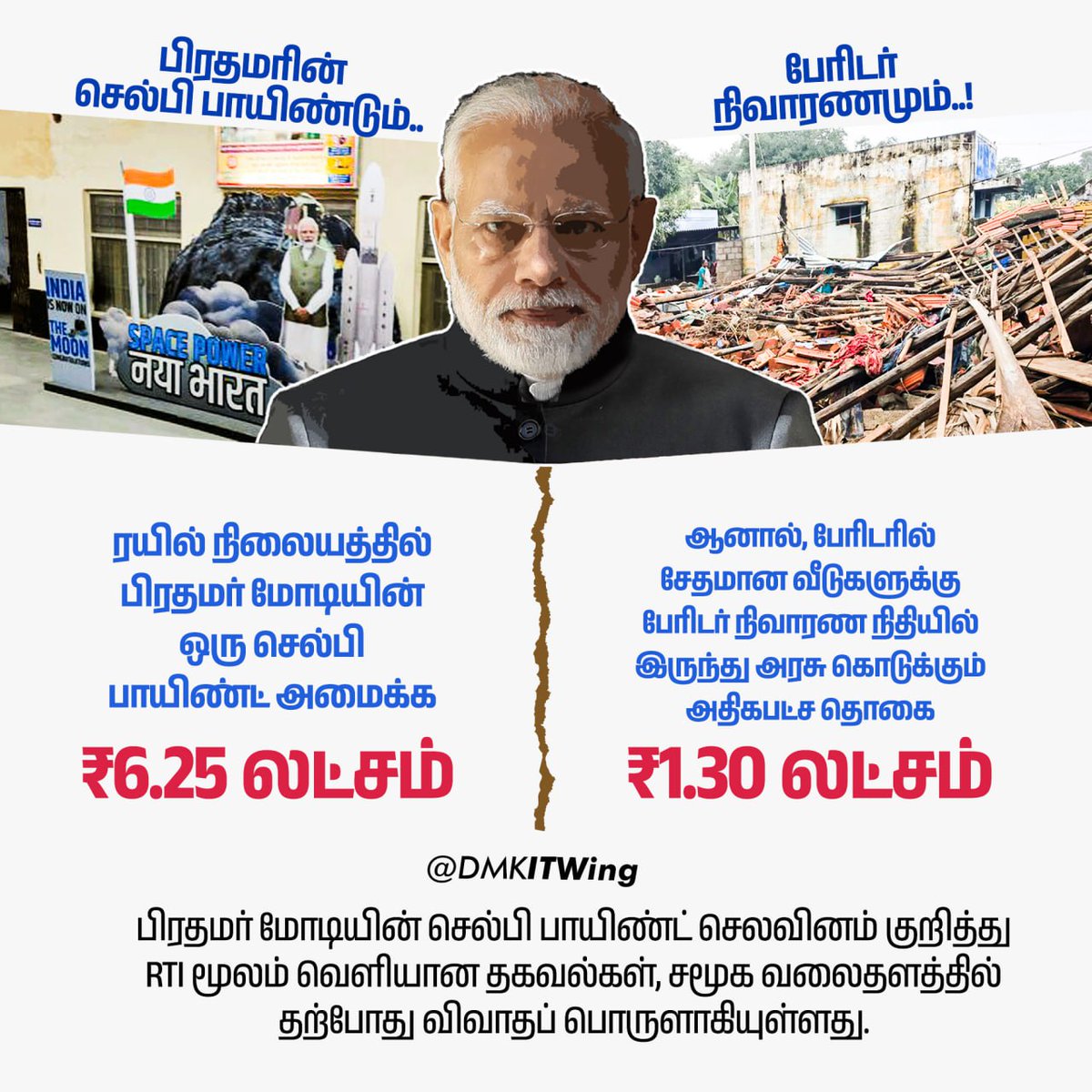 sthamiyarasan10's tweet photo. செல்ஃபி பாயிண்ட் வைக்க 6.25 லட்சம் செலவு செய்வானாம் ஆனா தமிழ்நாட்டுக்கு காசு கொடுக்க மாட்டானாம் 

#Goback_PanautiModi https://t.co/K256b943Tu