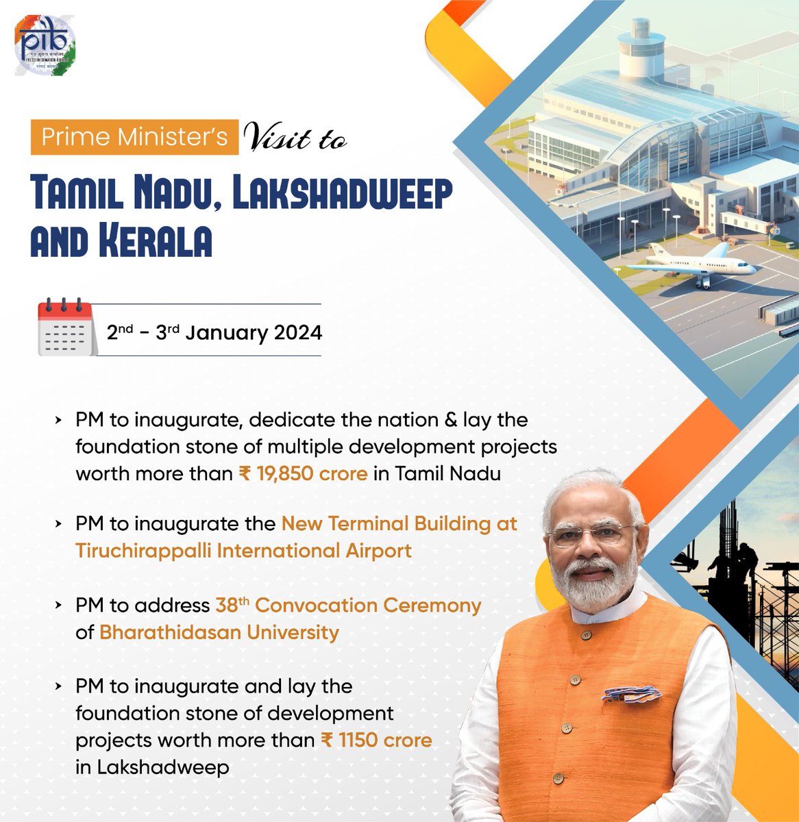 nrajabpcl's tweet image. ModiJi🎀44.5L Persons capacity PA, 1112.5 Cr New Terminal Building at Trichy Airport. Inspired by hoary TN temple architecture

💐@JM_Scindia Ji
Also 19.85K cr totalling 4+X Multiplier CapEx
#Vanakkam_Modi aninews.in/news/national/…