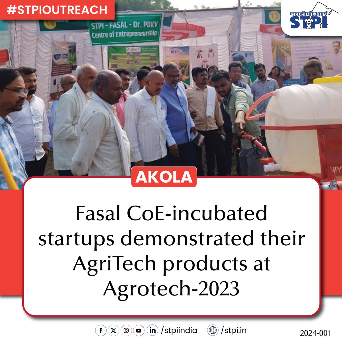 stpiindia's tweet photo. T-01: AgriTech startups of Fasal CoE participated at #Agrotech2023; showcasing their innovative products to farmers and dignitaries of the event. 
#STPIOutreach 
#STPIBeyondMetros 
@Rajeev_GoI https://t.co/FZRbusKPb9