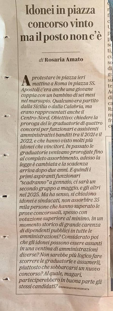 Il comune di Roma e la Regione Lazio avrebbero voluto attingere da #idoneicufa ma Zangrillo glielo ha impedito non prorogando questa giovane graduatoria <a href="/ella_bucalo/">Ella Bucalo</a> <a href="/andcasu/">Andrea Casu</a> <a href="/FurlanAnnamaria/">Annamaria Furlan</a> <a href="/rosariamato/">Rosaria Amato</a> <a href="/GiorgiaMeloni/">Giorgia Meloni</a> <a href="/Paolo_Zangrillo/">Paolo Zangrillo</a> <a href="/LuciaVuoloEU/">Lucia Vuolo 🇮🇹🇪🇺</a>