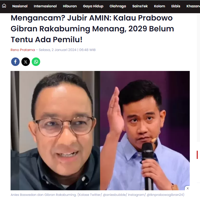 anisabayan1's tweet photo. Jubir kok tulul begini yaa....

Gaya kampanye menakut2i itu malah bikin gak laku capres kalian. Jadi herman, kenapa sih 01 itu kampanyenya nyinyir, nakut2i, menghina atau bahkan lebih parah melakukan adhominem (perilaku terhina dalam diskusi intelektual). https://t.co/9NzaYljfnB
